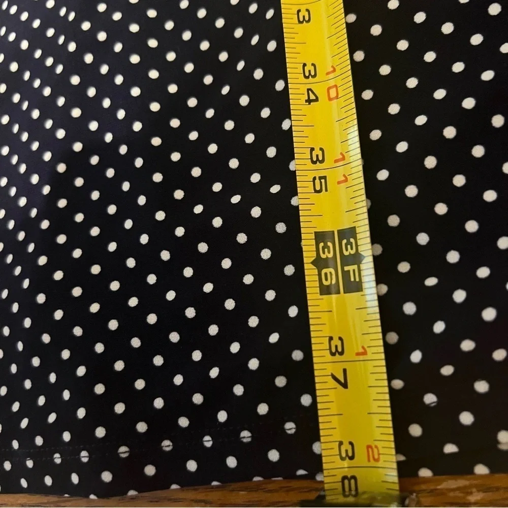 NEW Ralph Lauren Faux Wrap Ruched Jersey Knit Polka Dot Midi Dress in Navy Sz 6